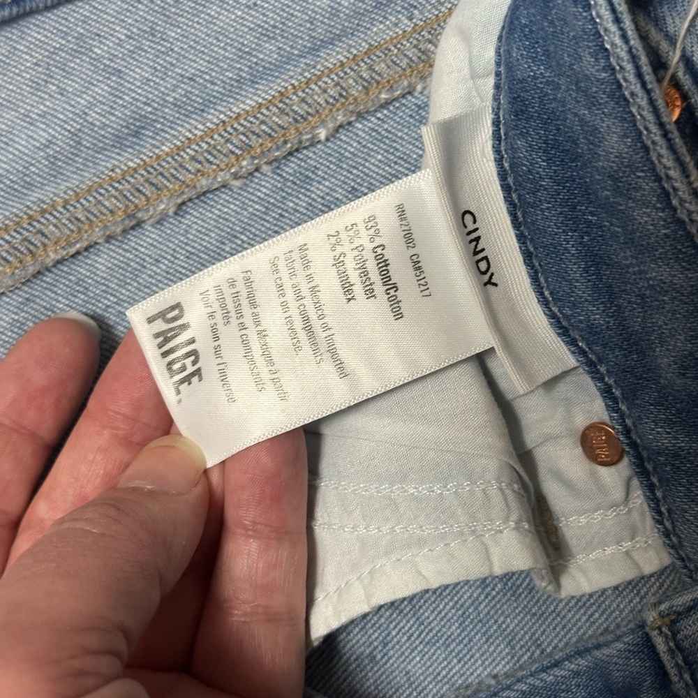 PAIGE Cindy Ripped Straight Leg Distressed Medium Wash Jeans Women's Size 29 - Picture 8 of 8